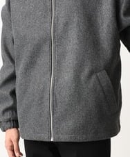 MKJAC86150 MK MICHEL KLEIN HOMME(MKミッシェルクランオム) 【残りわずか/在庫限り/ゆったりサイズ】ジップアップジャケット/ジャージメルトン ダークグレー