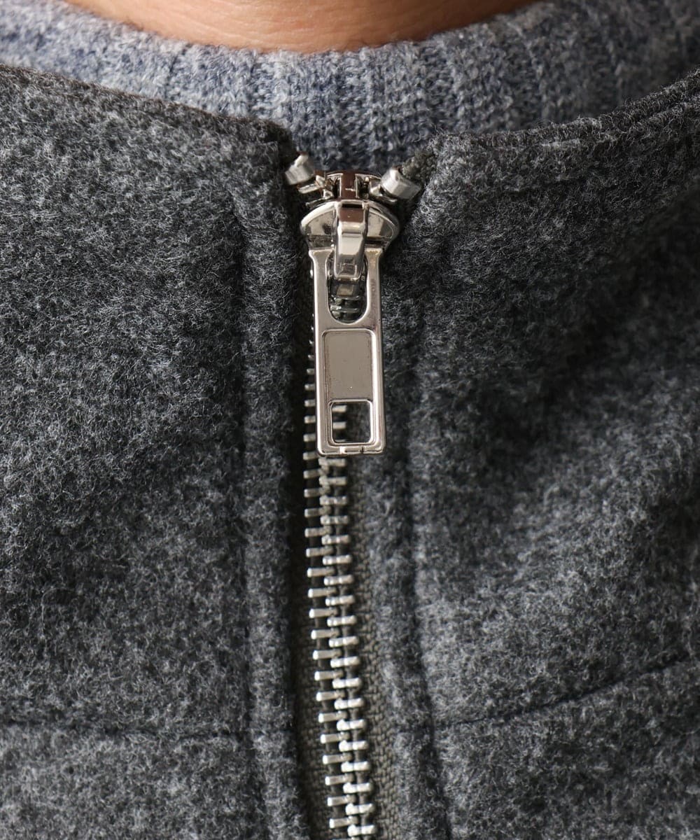 MKJAC86150 MK MICHEL KLEIN HOMME(MKミッシェルクランオム) 【残りわずか/在庫限り/ゆったりサイズ】ジップアップジャケット/ジャージメルトン ダークグレー