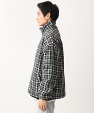 MKJAC87150 MK MICHEL KLEIN HOMME(MKミッシェルクランオム) 【残りわずか/在庫限り/ゆったりサイズ】ジップアップチェックジャケット/ジャージメルトン ゴールド
