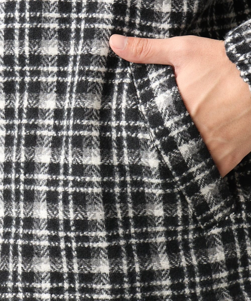 MKJAC87150 MK MICHEL KLEIN HOMME(MKミッシェルクランオム) 【残りわずか/在庫限り/ゆったりサイズ】ジップアップチェックジャケット/ジャージメルトン ゴールド