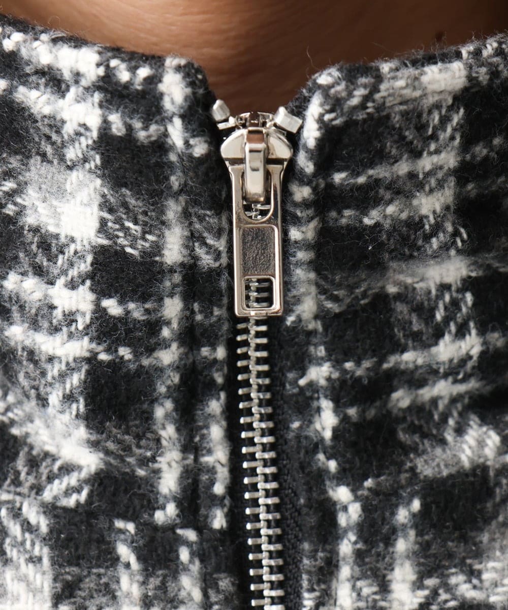 MKJAC87150 MK MICHEL KLEIN HOMME(MKミッシェルクランオム) 【残りわずか/在庫限り/ゆったりサイズ】ジップアップチェックジャケット/ジャージメルトン ゴールド