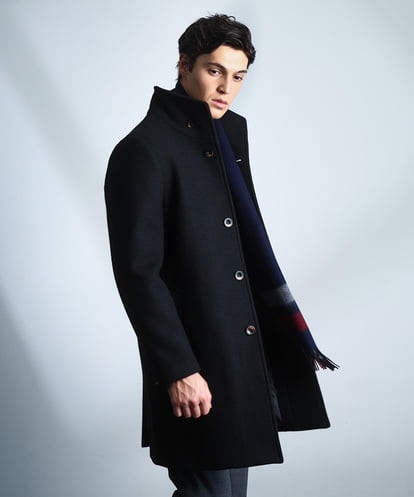 MKUAD72450 MK MICHEL KLEIN HOMME 【残りわずか/尾州生地/ウール混】RENEWOOLドビー / スタンドカラーコート