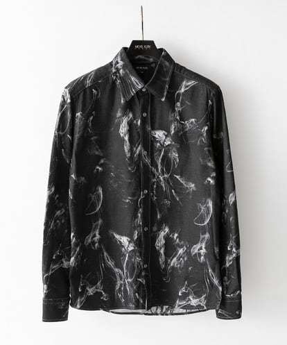 MNBGD51290 MICHEL KLEIN HOMME スモーク柄長袖シャツ