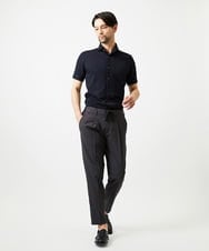 MNBIF01200 MICHEL KLEIN HOMME(ミッシェルクラン オム) 《日本製》チドリ柄半袖シャツ ネイビー
