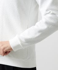 MNCAI50270 MICHEL KLEIN HOMME(ミッシェルクラン オム) ウェーブ柄スタンドカラーボタンカーディガン ホワイト