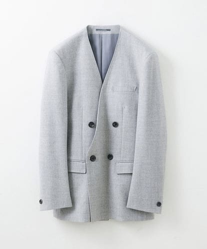 MNDAV82450 MICHEL KLEIN HOMME ノーカラーダブルジャケット
