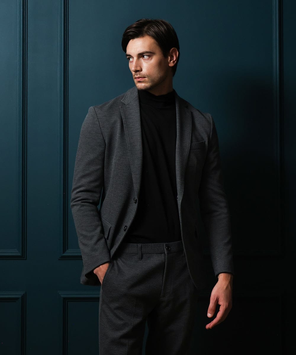 MNDCI05470 MICHEL KLEIN HOMME(ミッシェルクラン オム) 【セットアップ】4WAYジャージテーラードジャケット グレー