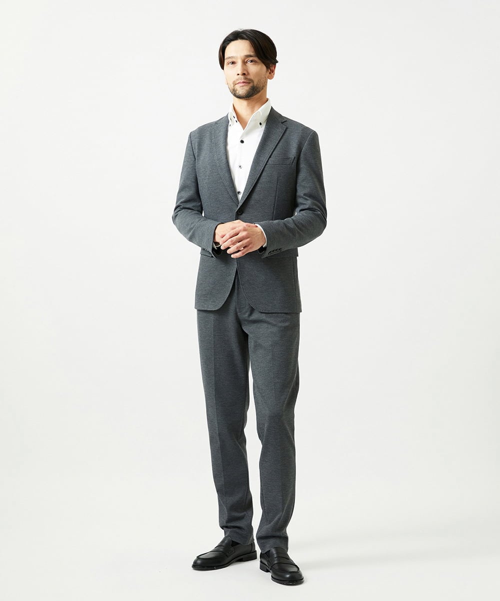 MNDCI05470 MICHEL KLEIN HOMME(ミッシェルクラン オム) 【セットアップ】4WAYジャージテーラードジャケット グレー