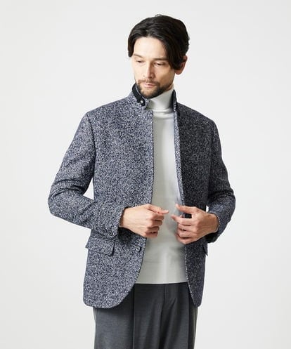 MNDCI55590 MICHEL KLEIN HOMME ツイードコンバーチブルジャケット