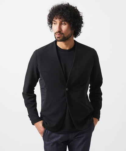 MNDGC58400 MICHEL KLEIN HOMME 【セットアップ】ダブルフェイスノーカラージャケット