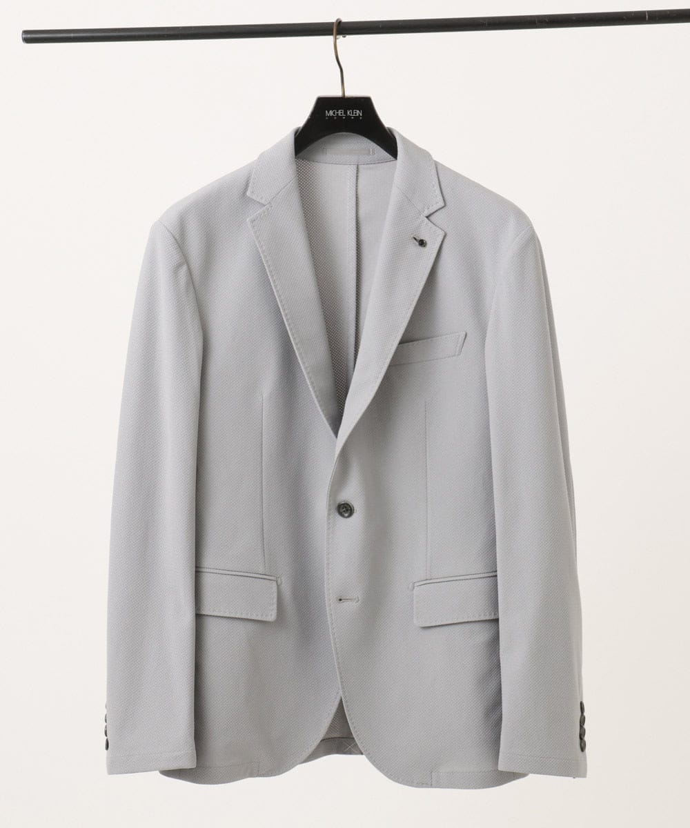 MNDGD03430 MICHEL KLEIN HOMME(ミッシェルクラン オム) 【セットアップ】コットンライクストレッチテーラードジャケット グレー
