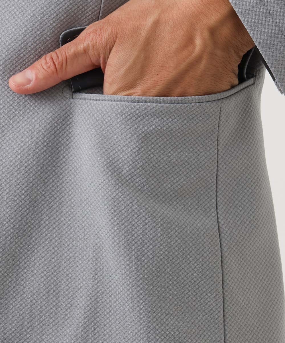 MNDGD03430 MICHEL KLEIN HOMME(ミッシェルクラン オム) 【セットアップ】コットンライクストレッチテーラードジャケット グレー