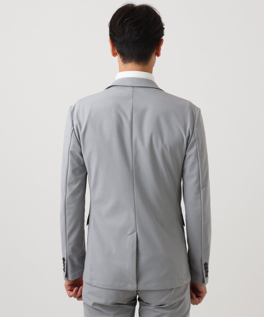 MNDGD03430 MICHEL KLEIN HOMME(ミッシェルクラン オム) 【セットアップ】コットンライクストレッチテーラードジャケット グレー
