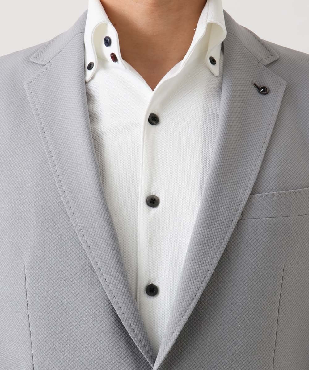 MNDGD03430 MICHEL KLEIN HOMME(ミッシェルクラン オム) 【セットアップ】コットンライクストレッチテーラードジャケット グレー