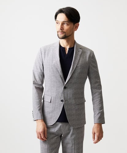 MNDHF08450 MICHEL KLEIN HOMME 【セットアップ】グレンチェック柄テーラードジャケット