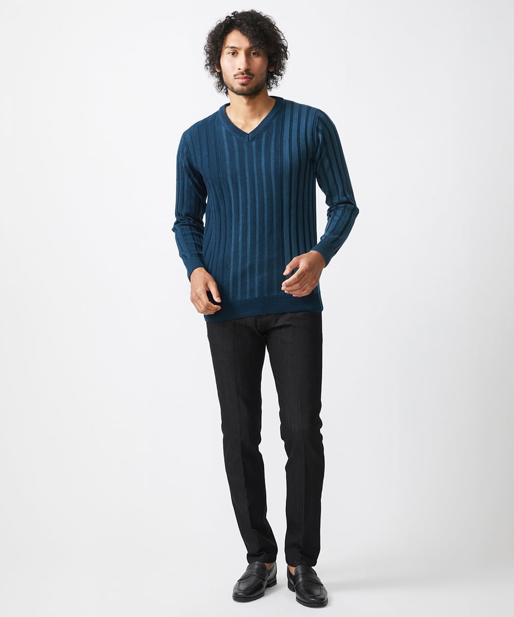 MNFAC01170 MICHEL KLEIN HOMME(ミッシェルクラン オム) グラデーションVネックニット カーキ