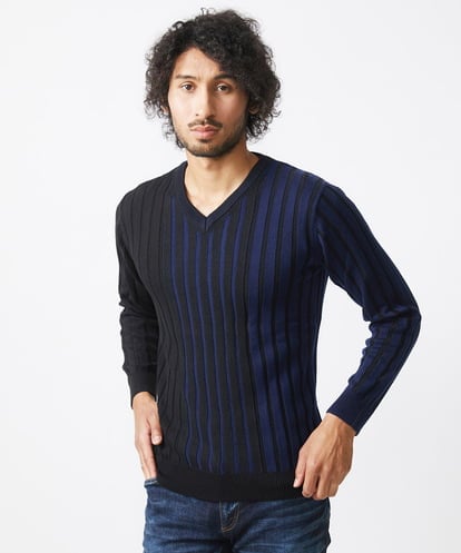 MNFAC01170 MICHEL KLEIN HOMME グラデーションVネックニット