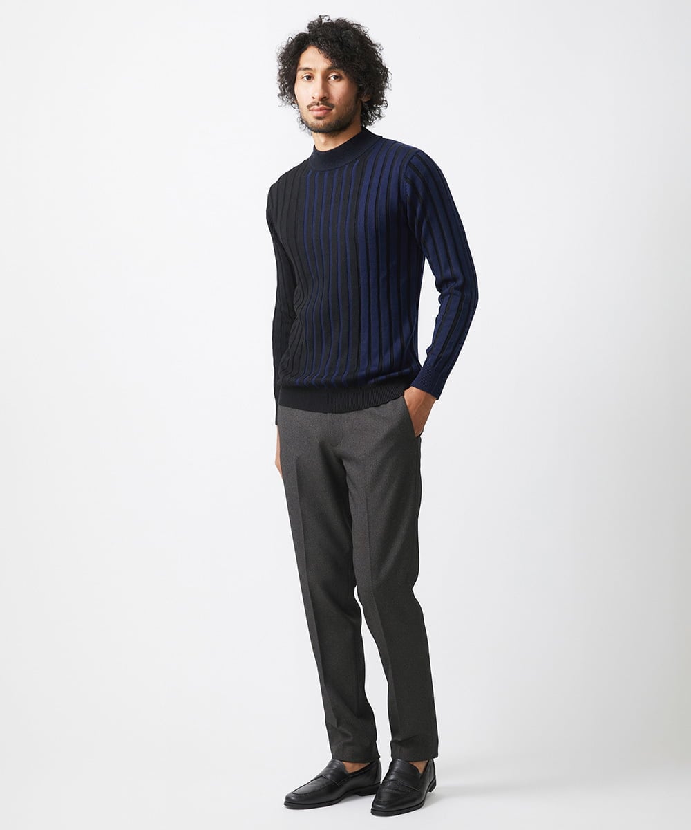 MNFAC02180 MICHEL KLEIN HOMME(ミッシェルクラン オム) グラデーションモックネックニット ネイビー
