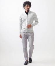 MNFAC03200 MICHEL KLEIN HOMME(ミッシェルクラン オム) グラデーションジップアップニット ライトグレー