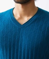 MNFAC55250 MICHEL KLEIN HOMME(ミッシェルクラン オム) ダイヤ柄Vネックニット カーキ