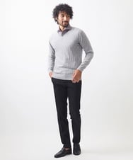MNFAC55250 MICHEL KLEIN HOMME(ミッシェルクラン オム) ダイヤ柄Vネックニット ライトグレー