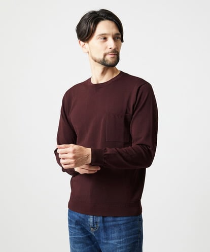 MNFAI54210 MICHEL KLEIN HOMME 胸ポケット付きクルーネックニット