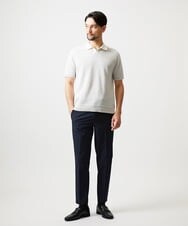 MNHGF52230 MICHEL KLEIN HOMME(ミッシェルクラン オム) ストライプ2WAY9分丈スラックスパンツ ネイビー