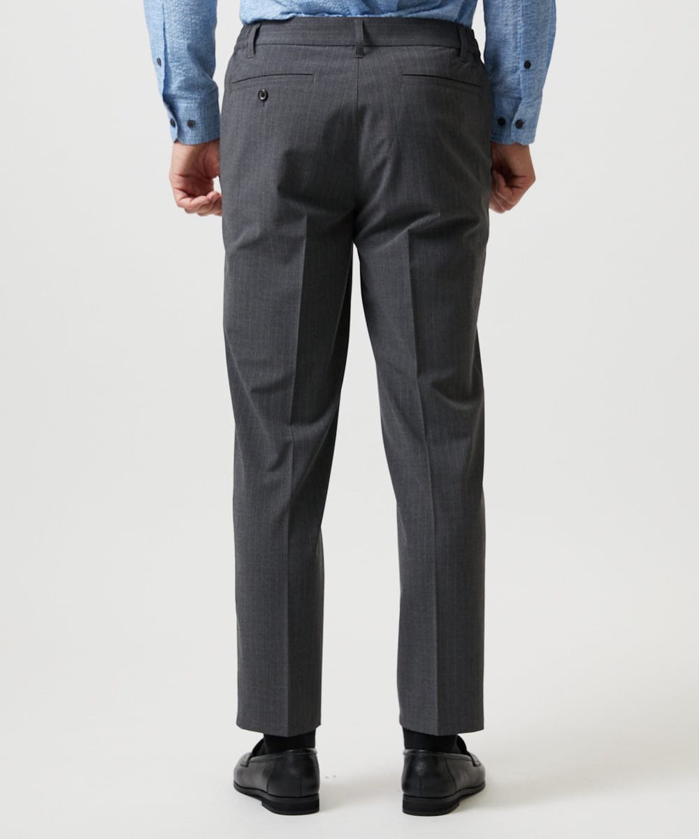 MNHGF52230 MICHEL KLEIN HOMME(ミッシェルクラン オム) ストライプ2WAY9分丈スラックスパンツ グレー