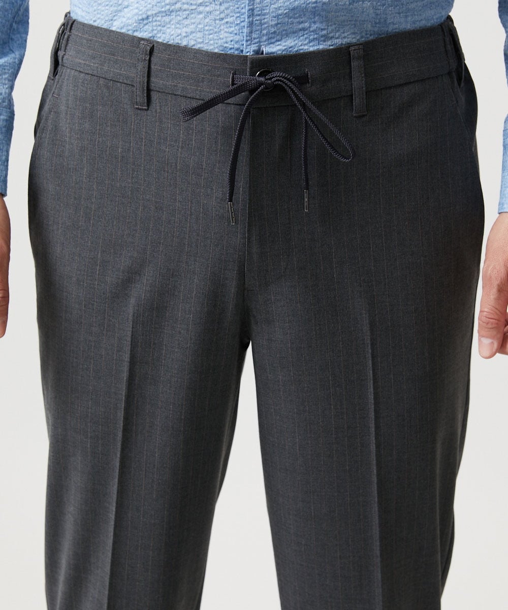 MNHGF52230 MICHEL KLEIN HOMME(ミッシェルクラン オム) ストライプ2WAY9分丈スラックスパンツ グレー