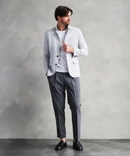 MNHGF54230 MICHEL KLEIN HOMME(ミッシェルクラン オム) 9分丈セミイージースラックスパンツ ダークグレー