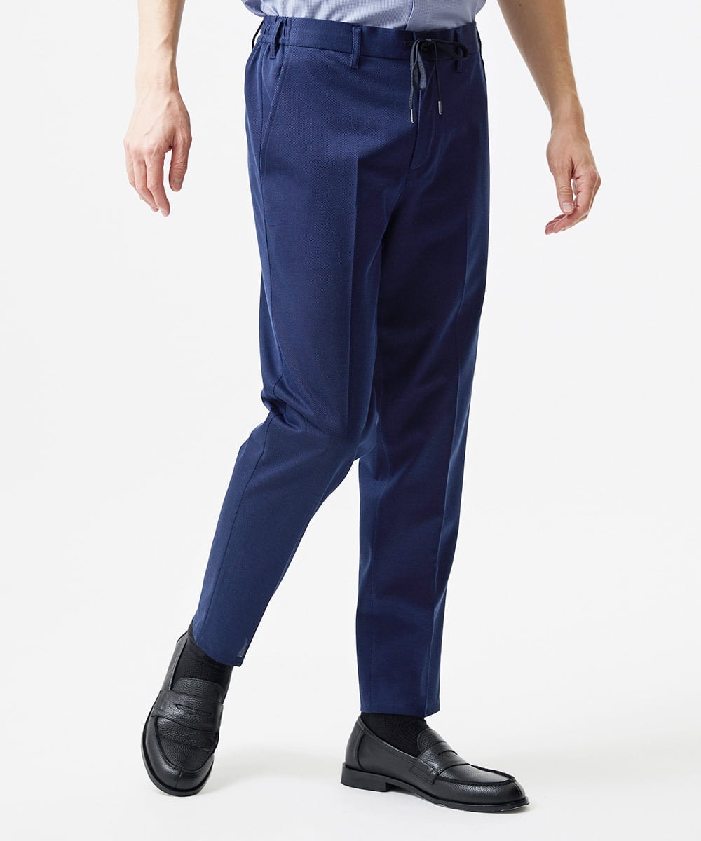 MNHJD63250 MICHEL KLEIN HOMME(ミッシェルクラン オム) 【セットアップ】9分丈ジャージースラックスパンツ ブルー