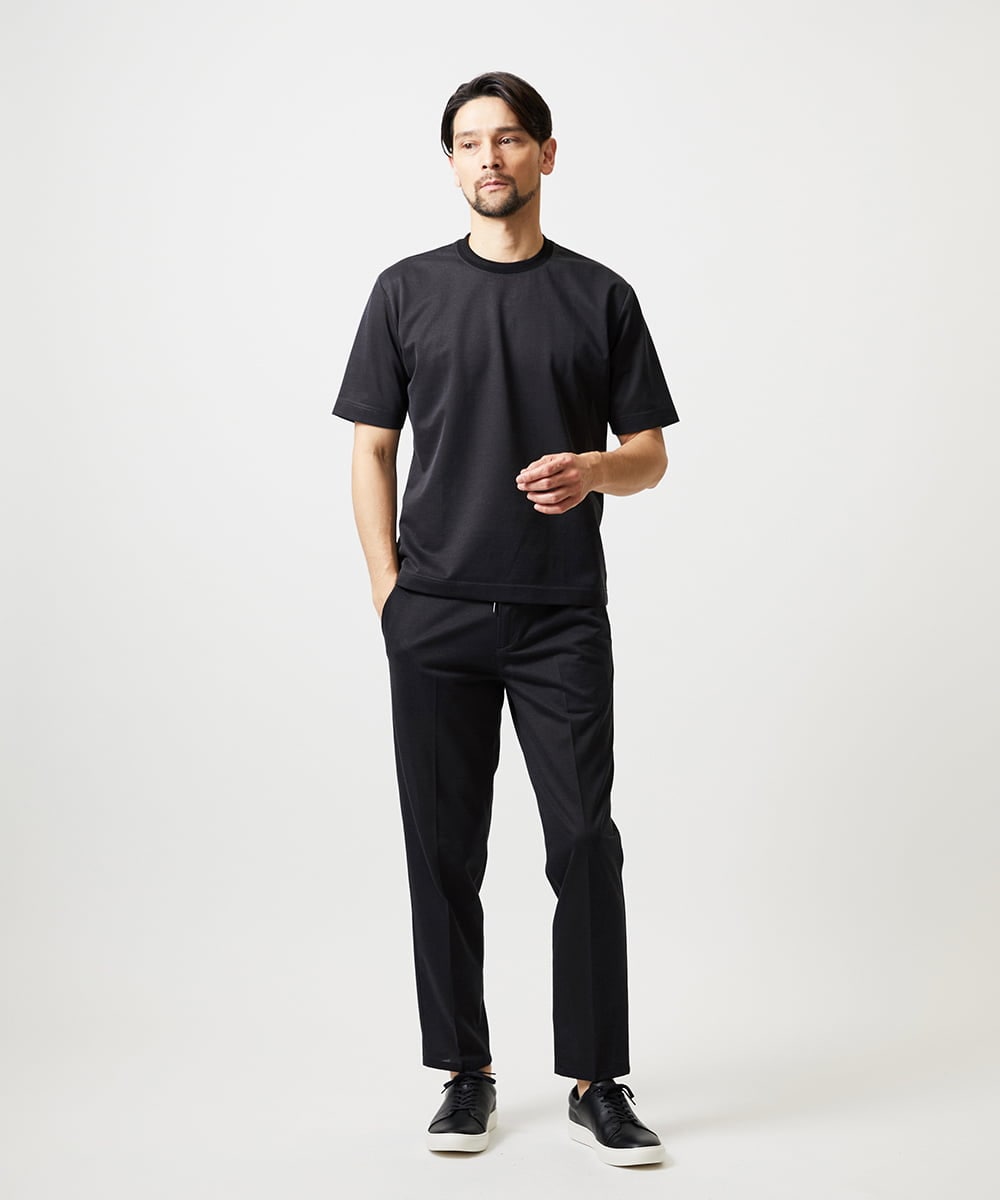 MNHJD63250 MICHEL KLEIN HOMME(ミッシェルクラン オム) 【セットアップ】9分丈ジャージースラックスパンツ ダークグレー