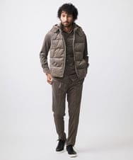 MNJAA56490 MICHEL KLEIN HOMME(ミッシェルクラン オム) トリコットベロアダウンベスト セットアップ ブラウン