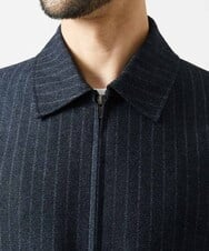 MNJAI53530 MICHEL KLEIN HOMME(ミッシェルクラン オム) 【セットアップ】ストライプ柄ウールコットンジップブルゾン ネイビー