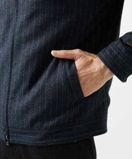 MNJAI53530 MICHEL KLEIN HOMME(ミッシェルクラン オム) 【セットアップ】ストライプ柄ウールコットンジップブルゾン ネイビー