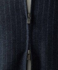 MNJAI53530 MICHEL KLEIN HOMME(ミッシェルクラン オム) 【セットアップ】ストライプ柄ウールコットンジップブルゾン ネイビー