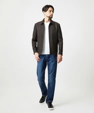 MNJAI53530 MICHEL KLEIN HOMME(ミッシェルクラン オム) 【セットアップ】ストライプ柄ウールコットンジップブルゾン ブラウン