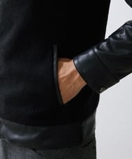 MNJAV84540 MICHEL KLEIN HOMME(ミッシェルクラン オム) ウールコンビネーションブルゾン ブラック