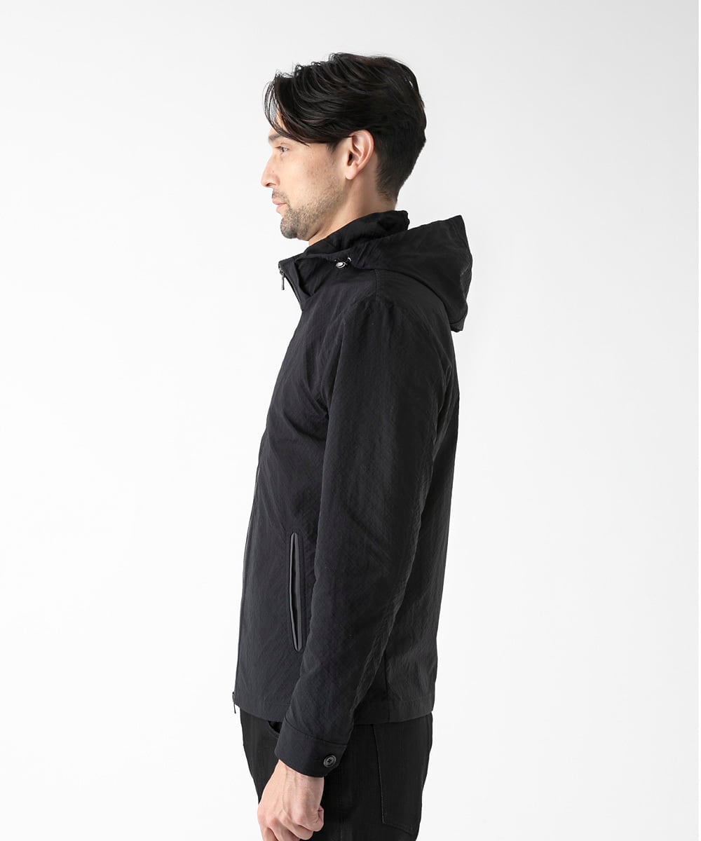 MNJGD55430 MICHEL KLEIN HOMME(ミッシェルクラン オム) フード付きスタンドカラーブルゾン ブラック