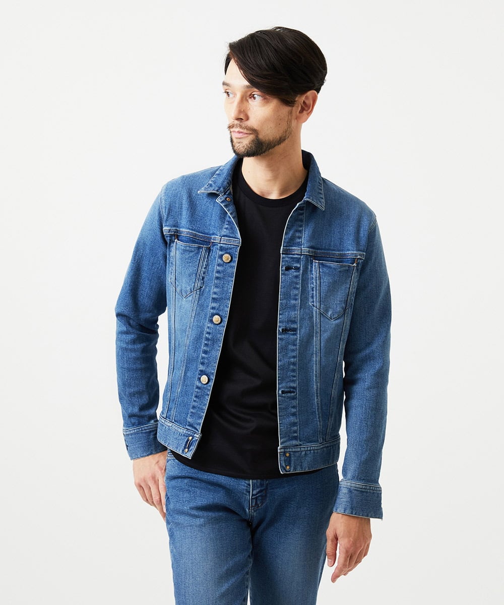 MNJGD90360 MICHEL KLEIN HOMME(ミッシェルクラン オム) 《日本製》20th　FACTOTUMコラボ　デニムジャケット ライトブルー