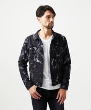 MNJGD91360 MICHEL KLEIN HOMME(ミッシェルクラン オム) 《日本製》20th　FACTOTUMコラボ　スモーク柄デニムジャケット ブラック