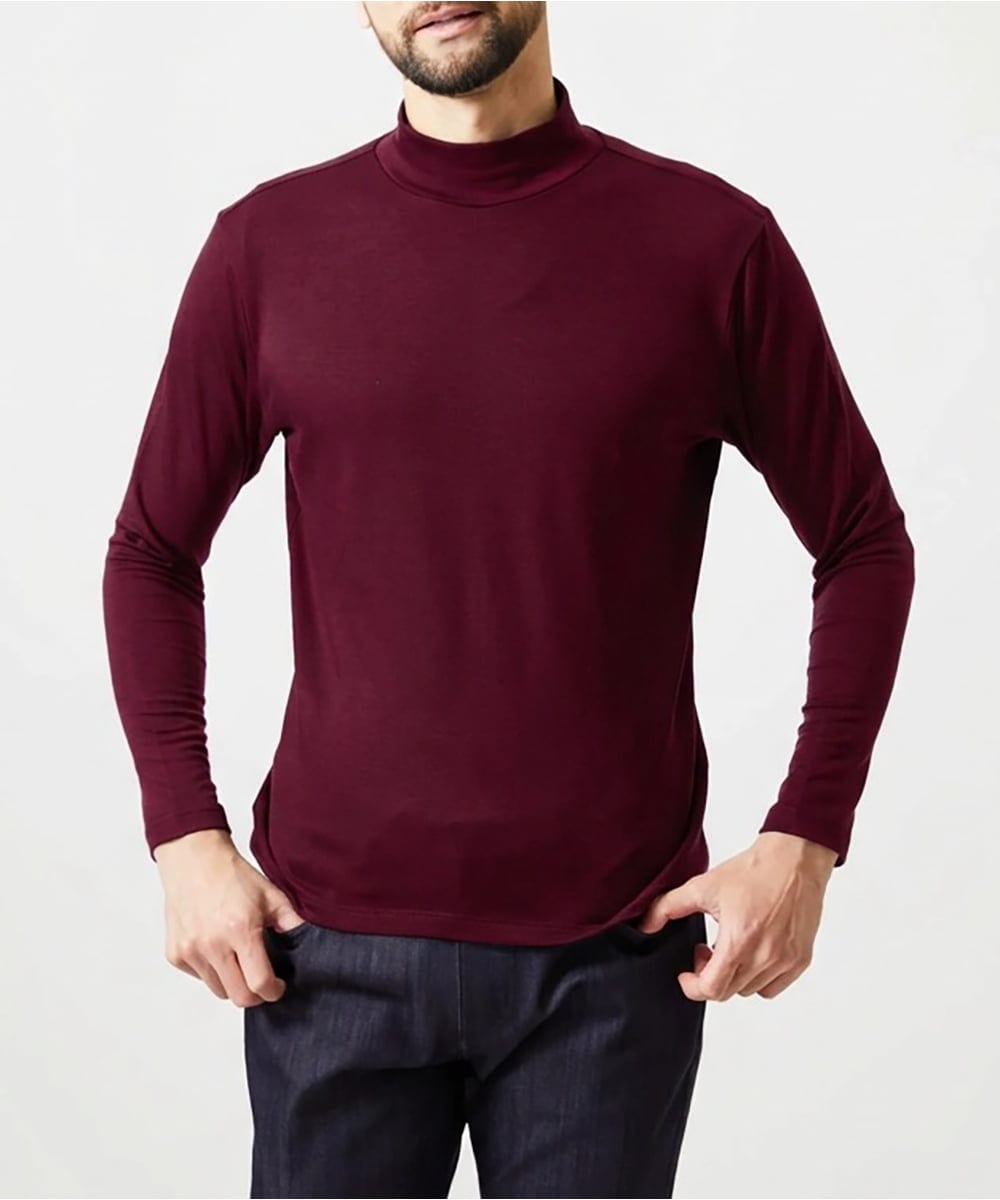 MNKAI57180 MICHEL KLEIN HOMME(ミッシェルクラン オム) ジャージモックネックカットソー レッド