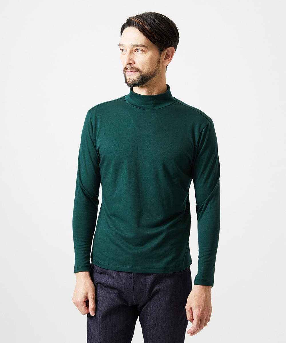 MNKAI57180 MICHEL KLEIN HOMME(ミッシェルクラン オム) ジャージモックネックカットソー グリーン