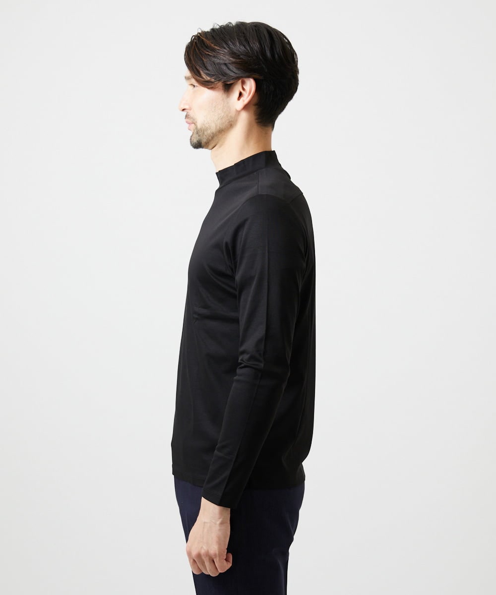 MNKAI61150 MICHEL KLEIN HOMME(ミッシェルクラン オム) モックネック長袖カットソー ブラック