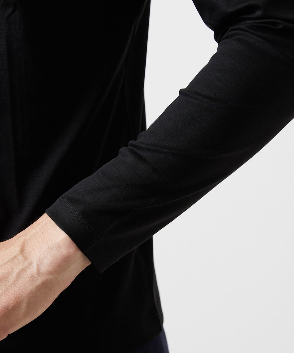 MNKAI61150 MICHEL KLEIN HOMME(ミッシェルクラン オム) モックネック長袖カットソー ブラック