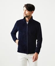 MNKCD70290 MICHEL KLEIN HOMME(ミッシェルクラン オム) スタンドカラーモールニットカーディガン ネイビー