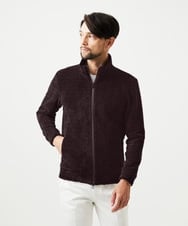 MNKCD70290 MICHEL KLEIN HOMME(ミッシェルクラン オム) スタンドカラーモールニットカーディガン パープル