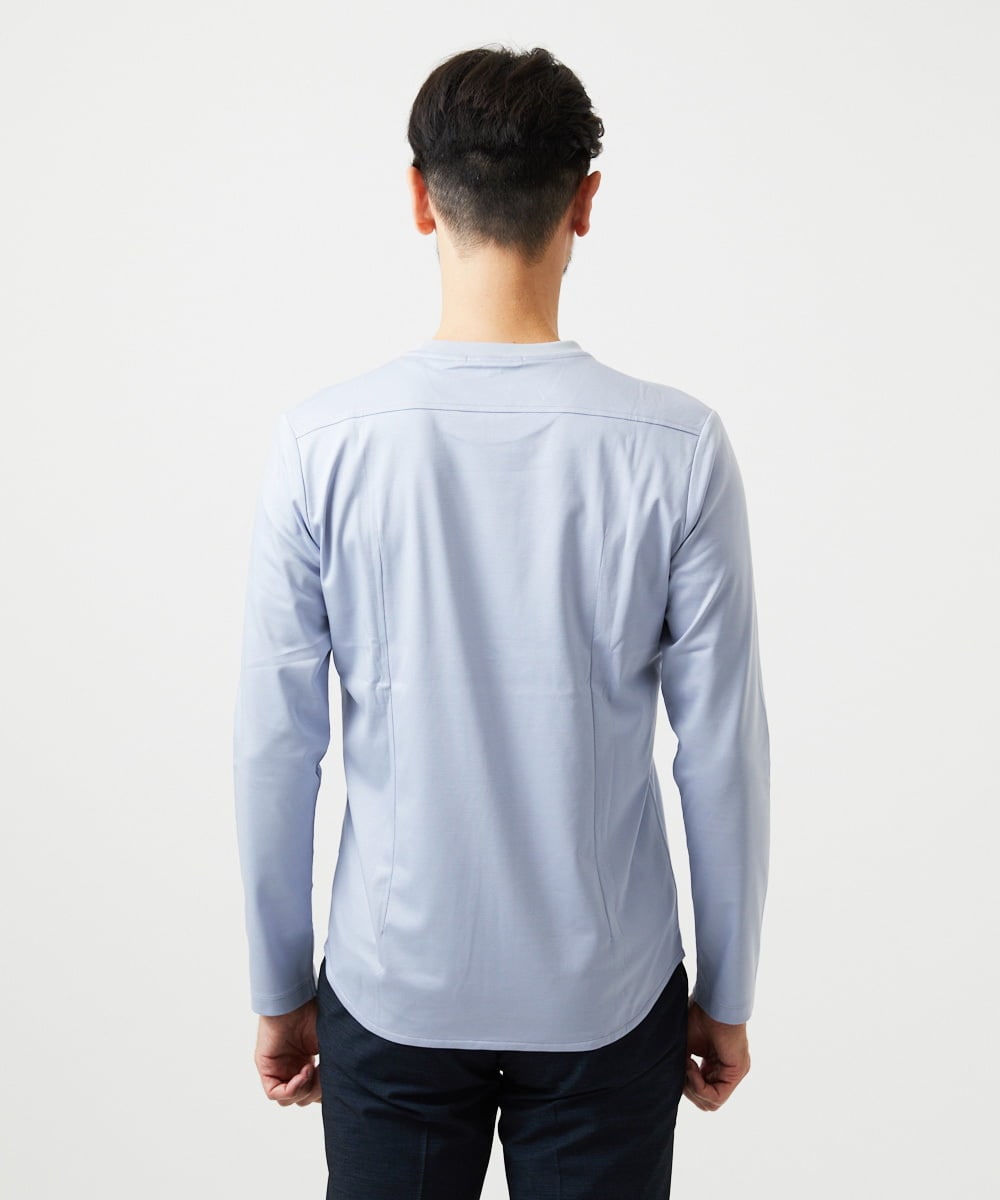 MNKDF51150 MICHEL KLEIN HOMME(ミッシェルクラン オム) クルーネック長袖カットソー ライトブルー