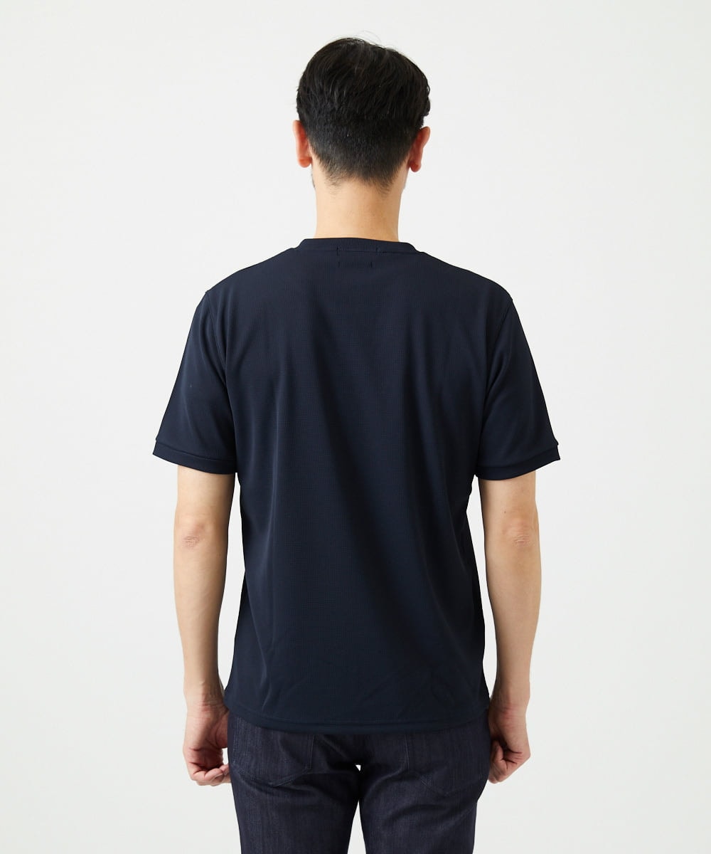 MNKGF64150 MICHEL KLEIN HOMME(ミッシェルクラン オム) 《日本製》キーネック半袖カットソー ネイビー