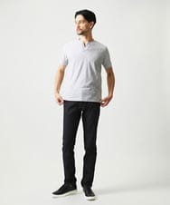 MNKIF53150 MICHEL KLEIN HOMME(ミッシェルクラン オム) 《日本製》スモーク柄キーネック半袖カットソー ライトグレー